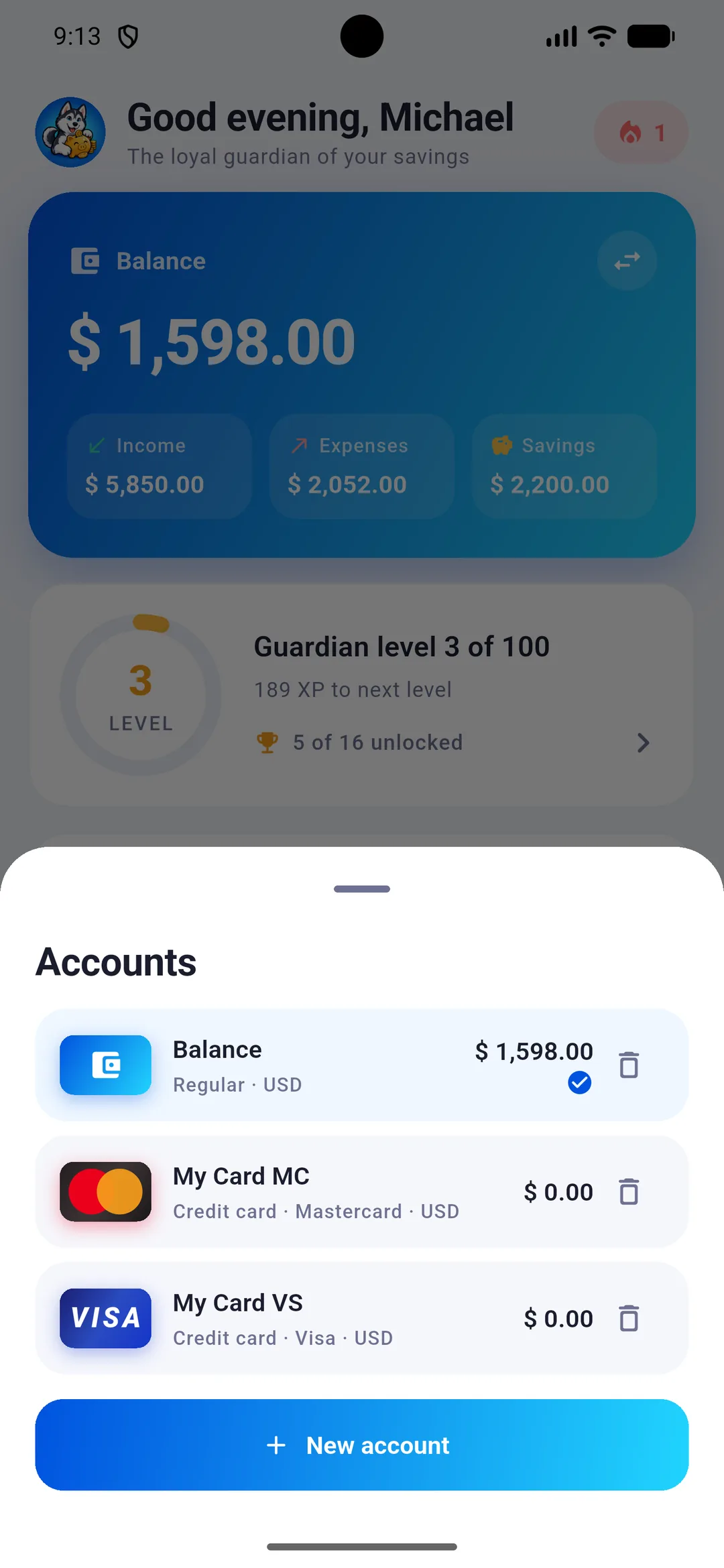 Argus account switcher